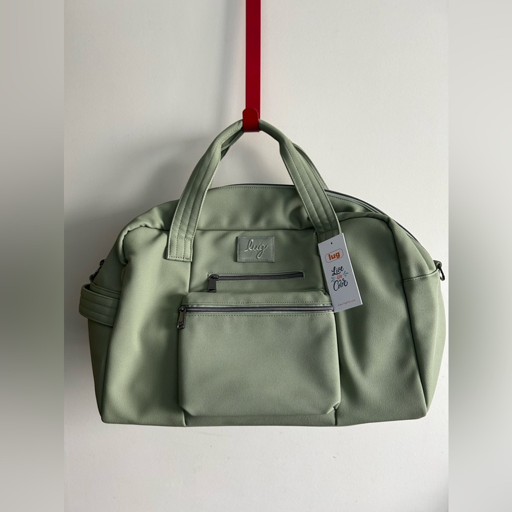 LUG MATTE LUXE CHARGER OVERNIGHT BAG SAGE GREEN NWT